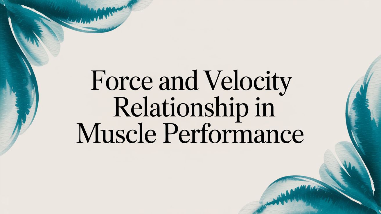 Force and Velocity Relationship in Muscle Performance