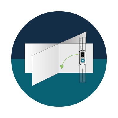 While measuring, keep the device in its original plane of movement. If you go outside the movement plane, this will be indicated by two blinking bubbles.